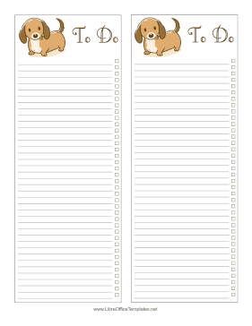 Cute Puppy To Do List LibreOffice Template