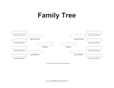 Plain Family Tree Great-Grandparents LibreOffice Template