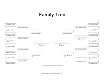 Plain Family Tree Great-Great-Grandparents LibreOffice Template