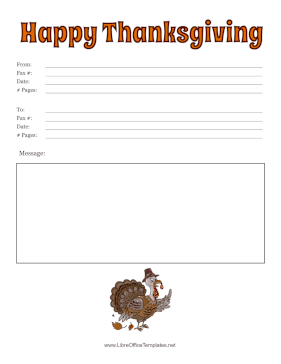 Thanksgiving Turkey Fax LibreOffice Template