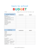 Budget For School LibreOffice Template