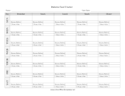 Diabetes Weekly Food Log LibreOffice Template