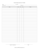 Housekeeping Supervision Log LibreOffice Template