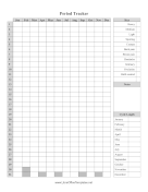 Monthly Period Log LibreOffice Template