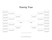 Plain Family Tree Great-Great-Grandparents LibreOffice Template